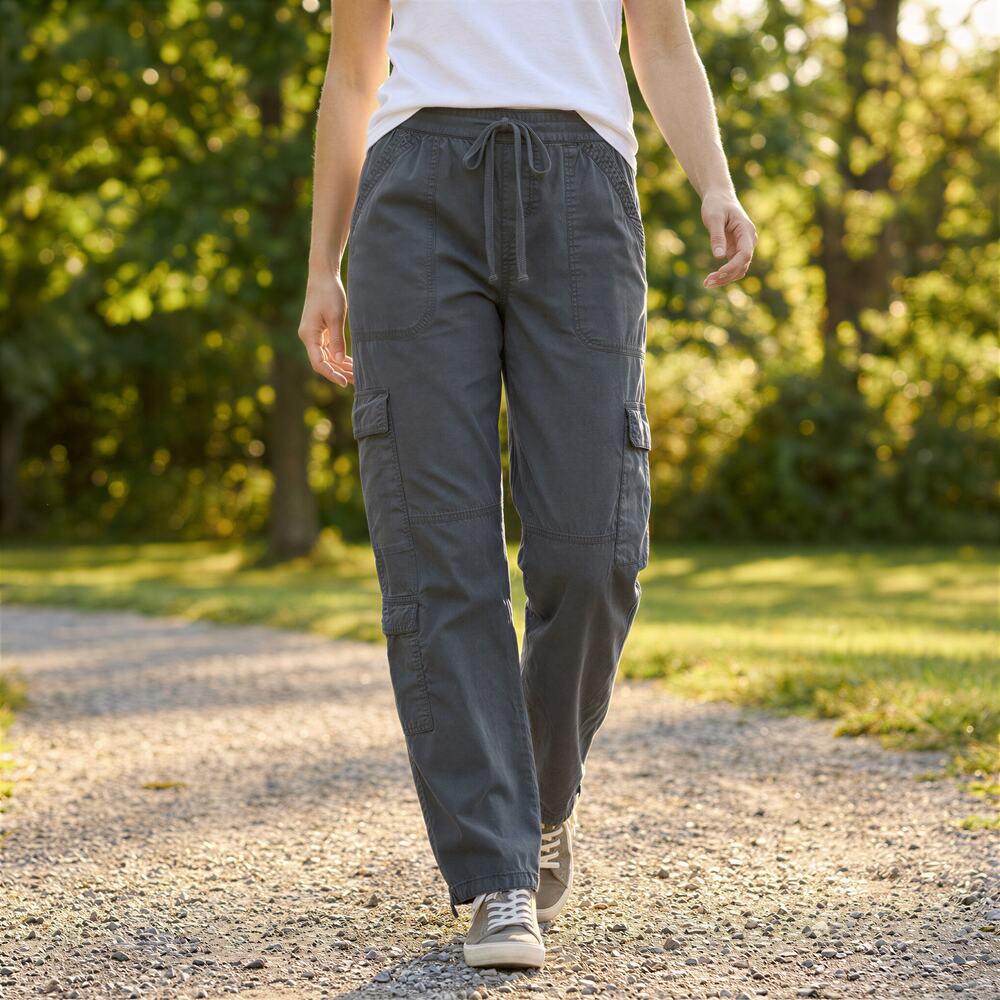 Supplies Cargo Pants Womens L Grey Drawstring Pockets Utility Streetwear Grunge